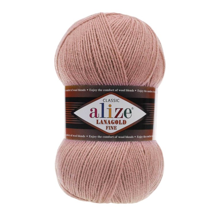 Пряжа ALIZE LanaGold Fine (Ализе Лана голд файн) (173), светлое какао, 5 шт. по 100 г
