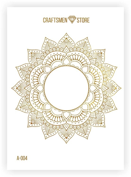 Наклейка серия Mandala, цвет фольги: gold, Craftsmen.store