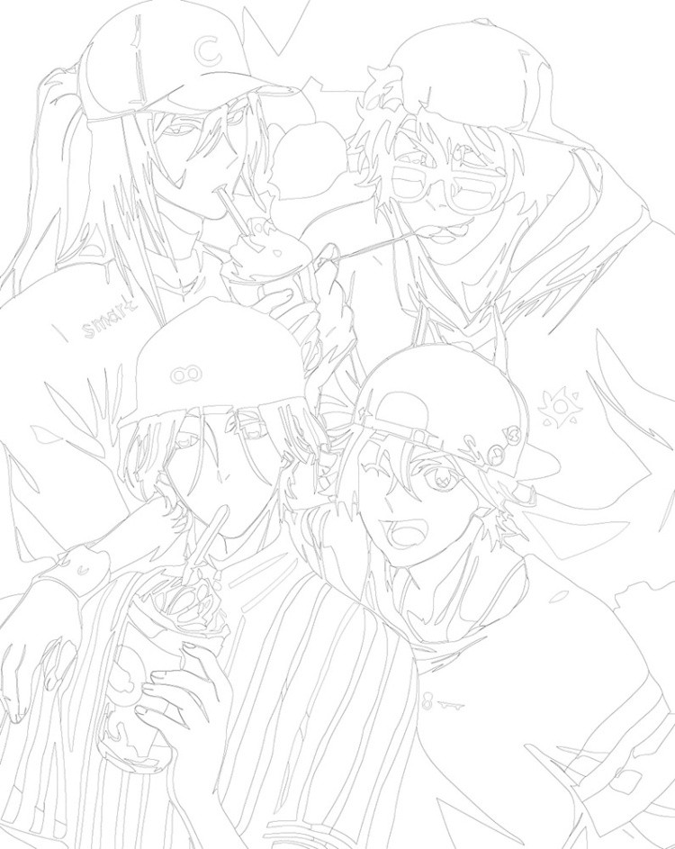 Картина по номерам «Аниме Скейт Бесконечность SK8: герои» — картинка 3