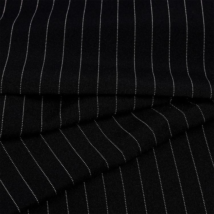 Ткань Габардин кач-во Фухуа, в полоску, 1 м х 150 см, 180 г/м², цвет: черный, TBY — картинка 2