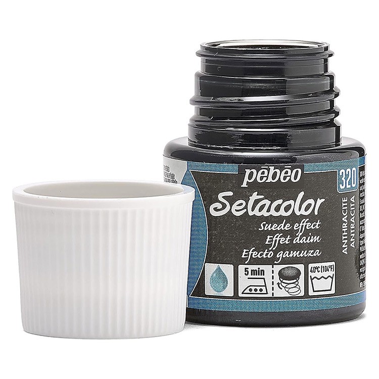 Краска для темных и светлых тканей с эффектом замши Setacolor PEBEO, цвет: антрацит, 45 мл — картинка 2