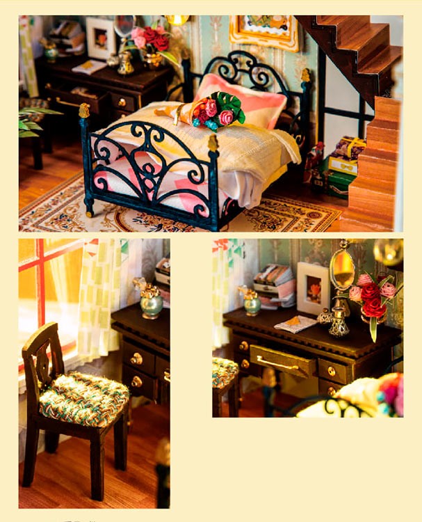 Набор для создания миниатюры (румбокс) «Парижская спальня» — картинка 4