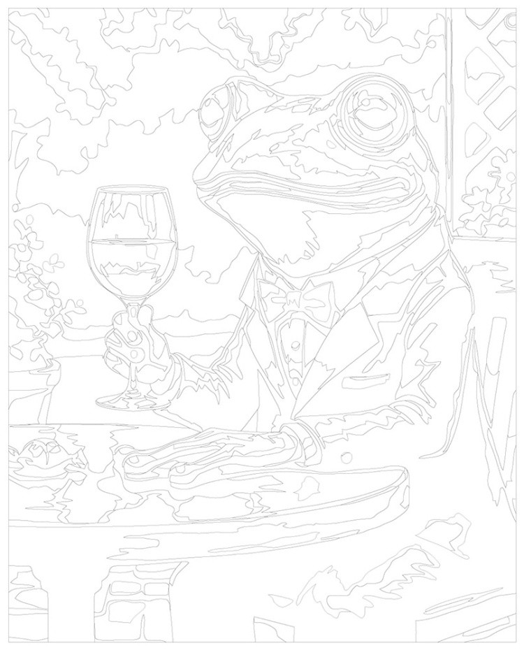 Картина по номерам Лягушка в костюме с бокалом вина — картинка 3