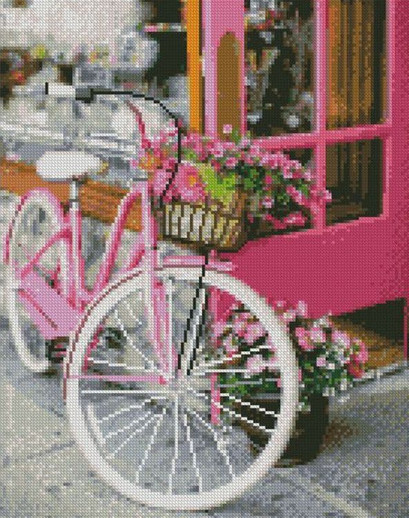 Алмазная вышивка «Розовый велосипед»