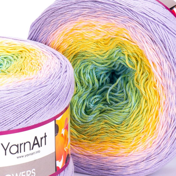 Пряжа YarnArt Flowers (285), мультиколор, 5 шт. по 250 г — картинка 2