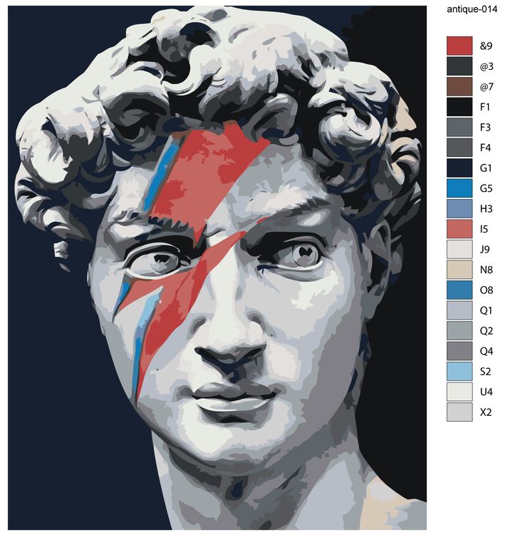 Картина по номерам «Античные статуи: Давид Боуи 2» — картинка 3