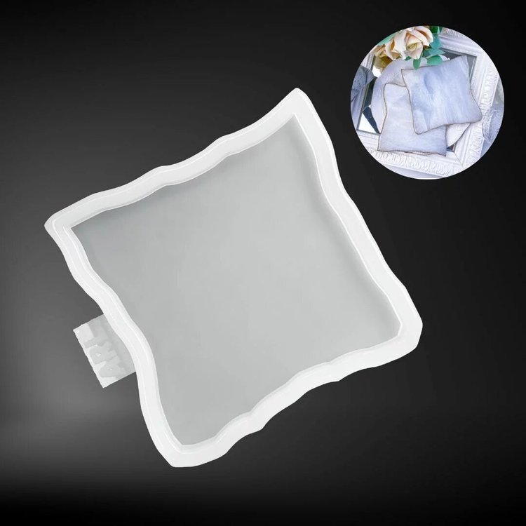 Глянцевый силиконовый молд Срез камня квадрат (white), Art Resin LAB — картинка 3