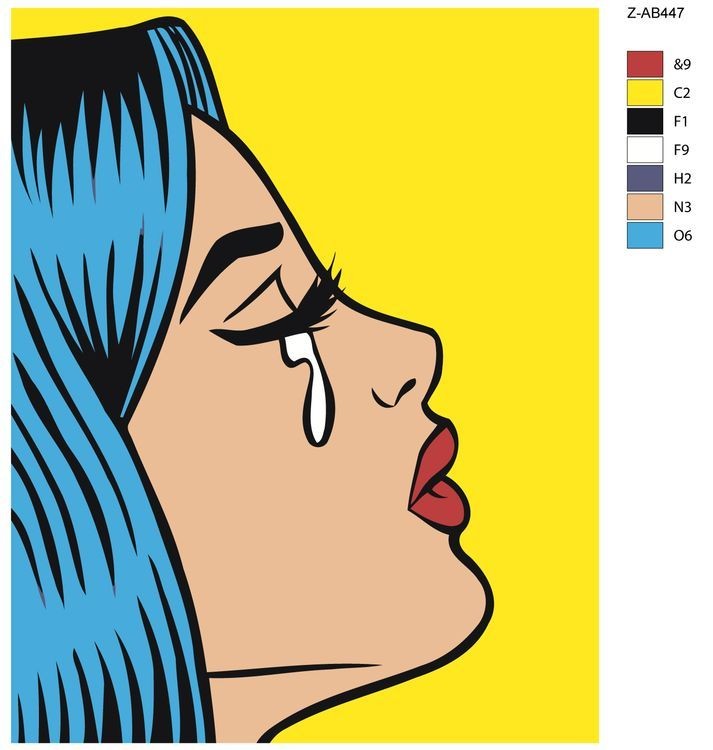 Картина по номерам «Поп-арт девушка» — картинка 2