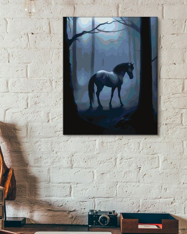 Картина по номерам «Призрачный конь в темной чаще» — картинка 3