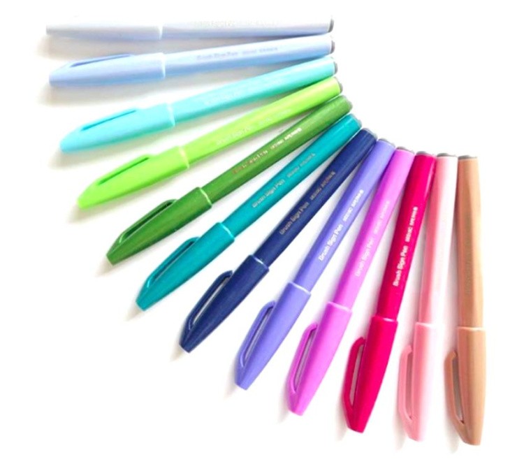 Фломастер-кисть Brush Sign Pen, 2 мм, цвет: темно-синий, Pentel — картинка 9