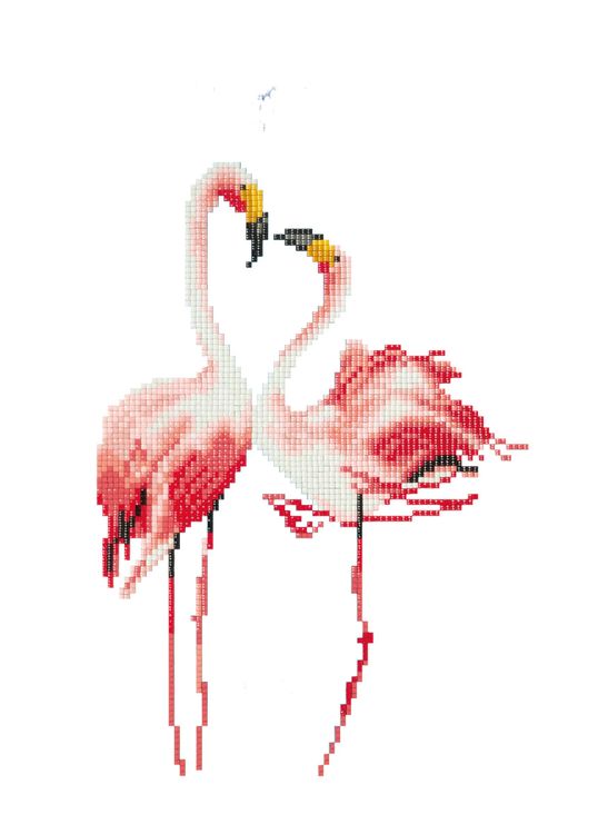 Алмазная вышивка «Влюбленные фламинго» — картинка 2