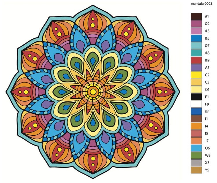 Картина по номерам «Религия, Буддизм: мандала 40x40» — картинка 2