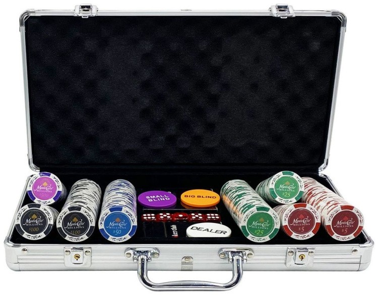 Покерный набор Monte Carlo, 300 фишек с номиналом в чемодане — картинка 2