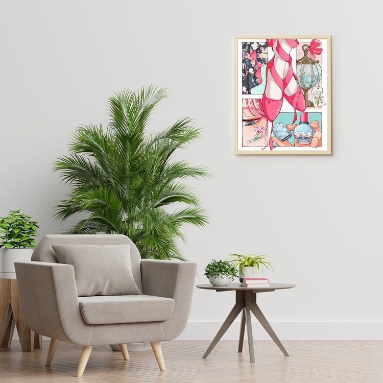 Картина по номерам «Розовый коллаж» — картинка 3