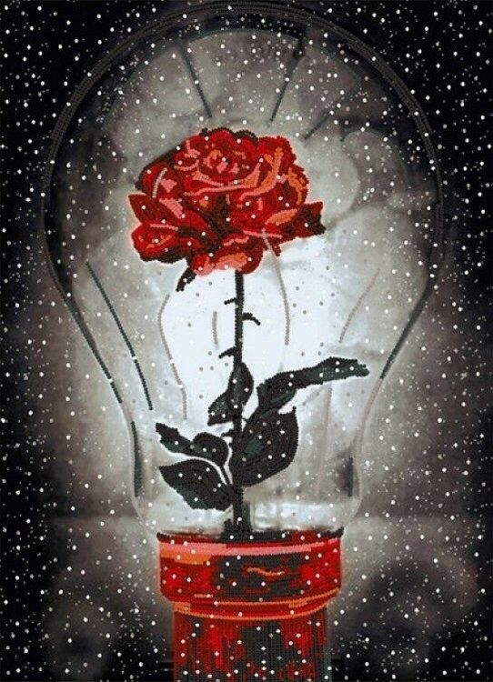 Рисунок на ткани «Свет розы»