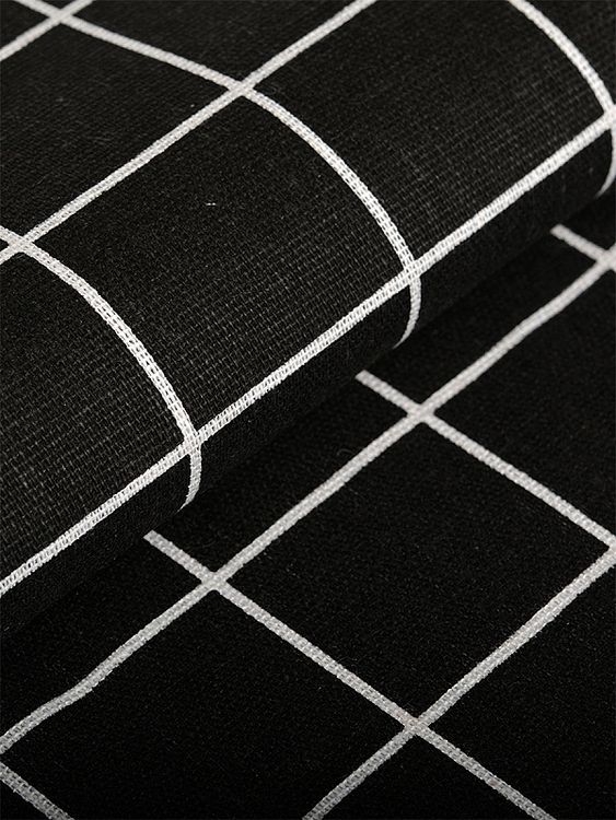 Ткань лен, 140 г/м², 30% лен, 70% хлопок, 3 м, ширина 150 см, цвет: черный, принт, TBY — картинка 3