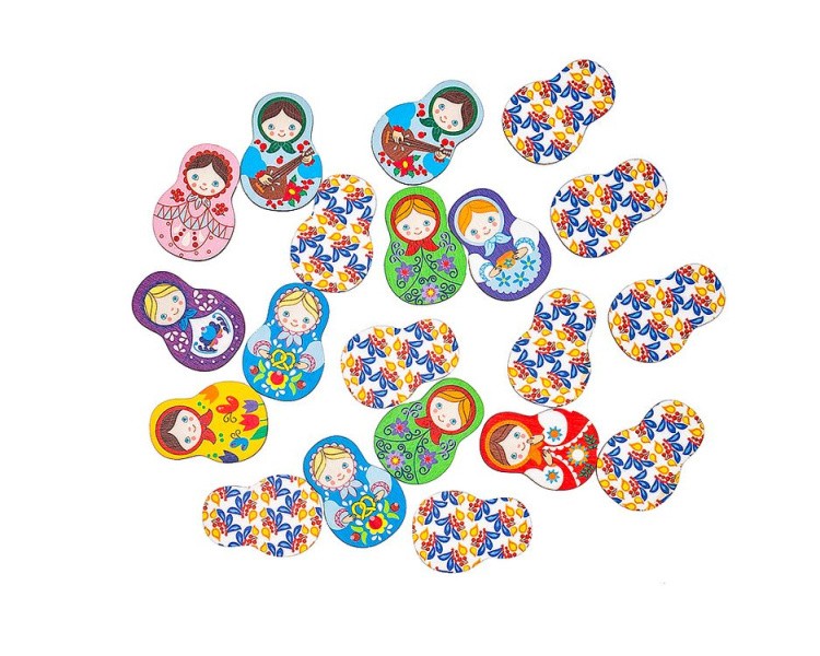 Развивающее пособие из дерева Мемо «Матрешки» — картинка 3