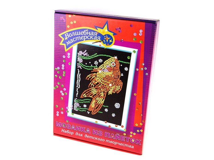 Мозаика из пайеток «Золотая рыбка» — картинка 3