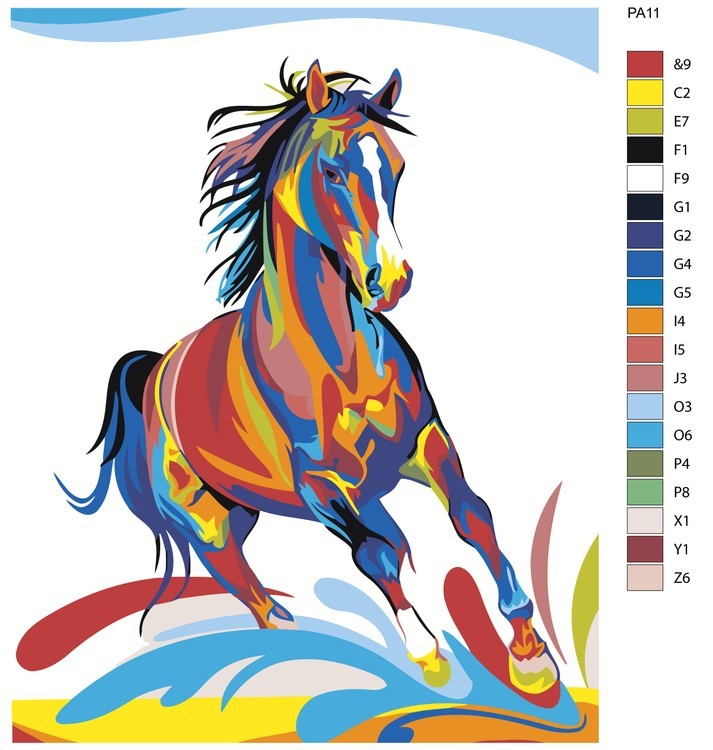 Картина по номерам «Радужный конь» — картинка 2