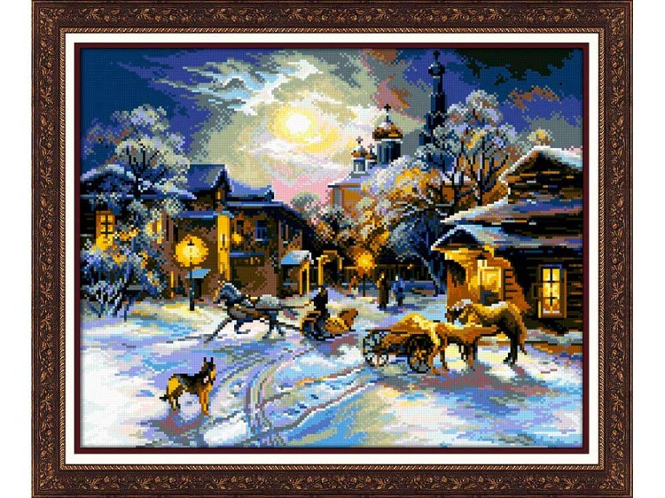 Алмазная вышивка «Сумерки на центральной» — картинка 2