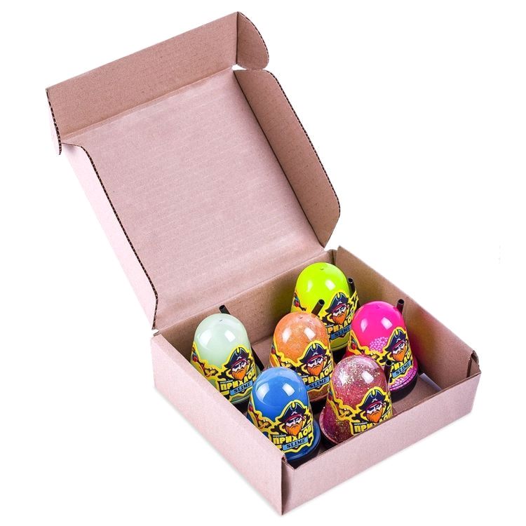 Набор слаймов в боксе «Прихлоп. Пират», 6 шт. капсулы по 130 г (люминофор, флуорисцент) — картинка 4