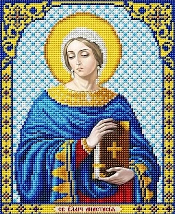 Рисунок на ткани «Святая Великомученица Анастасия», 20x25 см, БЛАГОВЕСТ