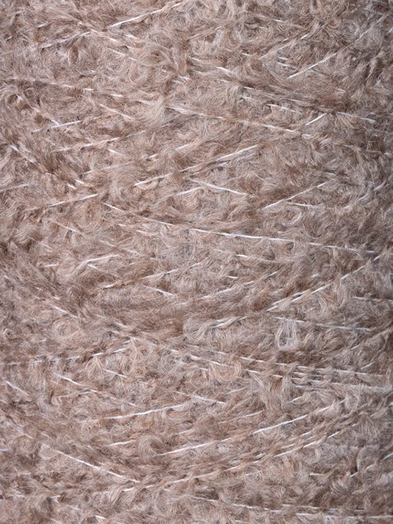 Пряжа бобинная OnlyWe Organic boucle (Органик букле) (BU04), коричневый, 1 шт., 200 г — картинка 2