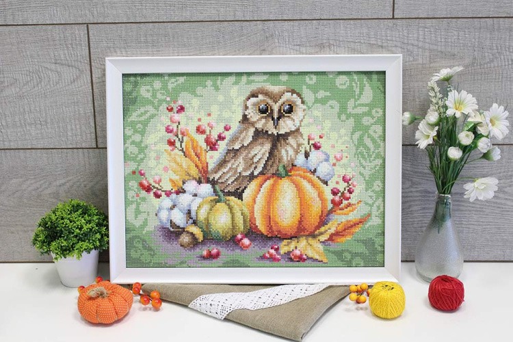 Алмазная вышивка «Сова на тыкве» — картинка 3