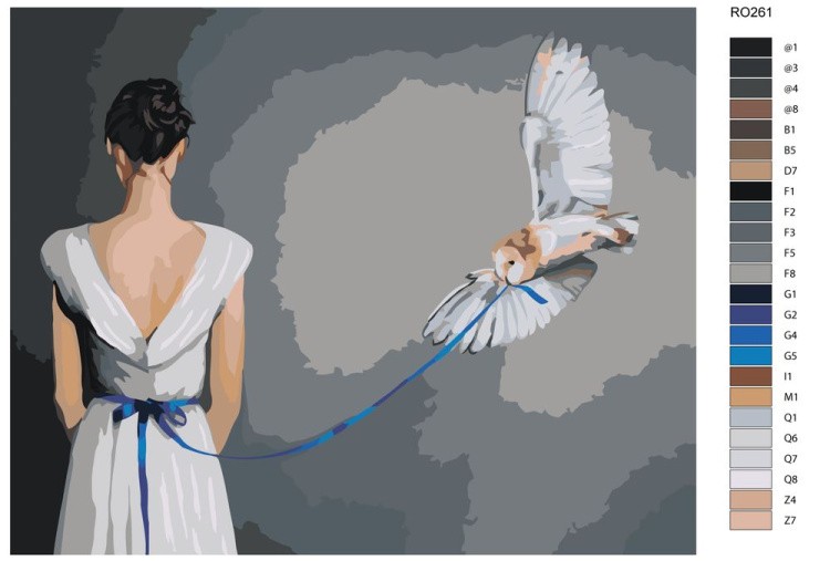 Картина по номерам «Девушка с совой» — картинка 2