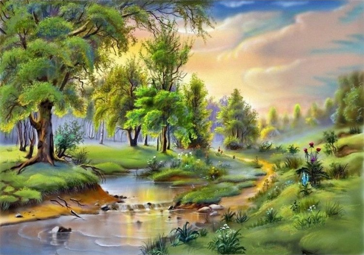 Алмазная вышивка «Утренняя природа» — картинка 2