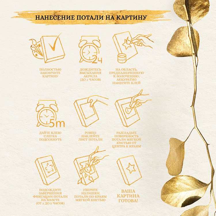 Картина по номерам с поталью «Мир цветов и форм» — картинка 3