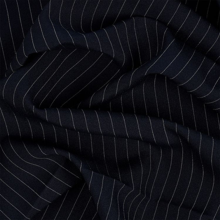 Ткань Габардин кач-во Фухуа, в полоску, 1 м х 150 см, 180 г/м², цвет: темно-синий, TBY — картинка 3