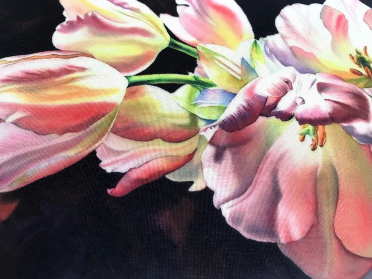 Рисунок на ткани «Розовые цветы» — картинка 4