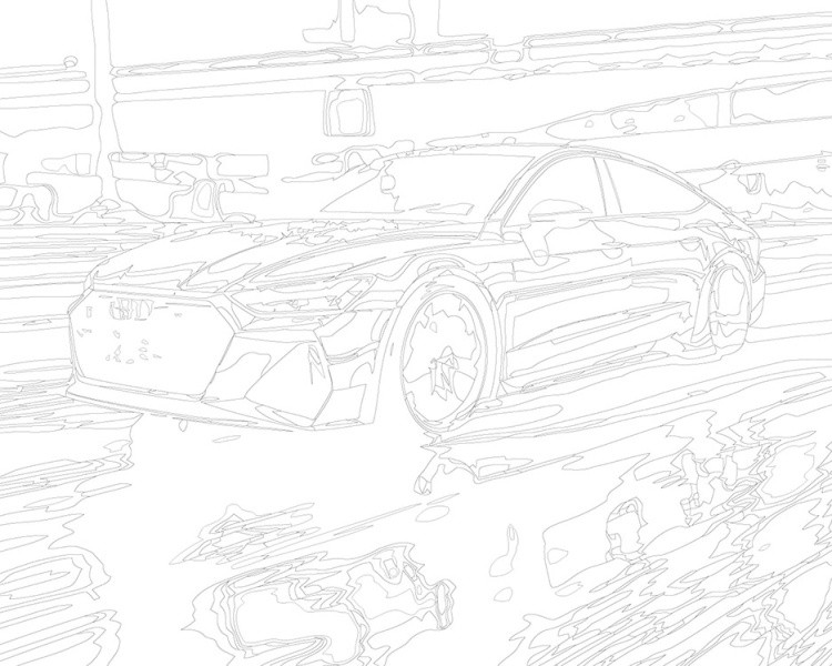 Картина по номерам «Машина Ауди в городе, ночь 40х50» — картинка 3