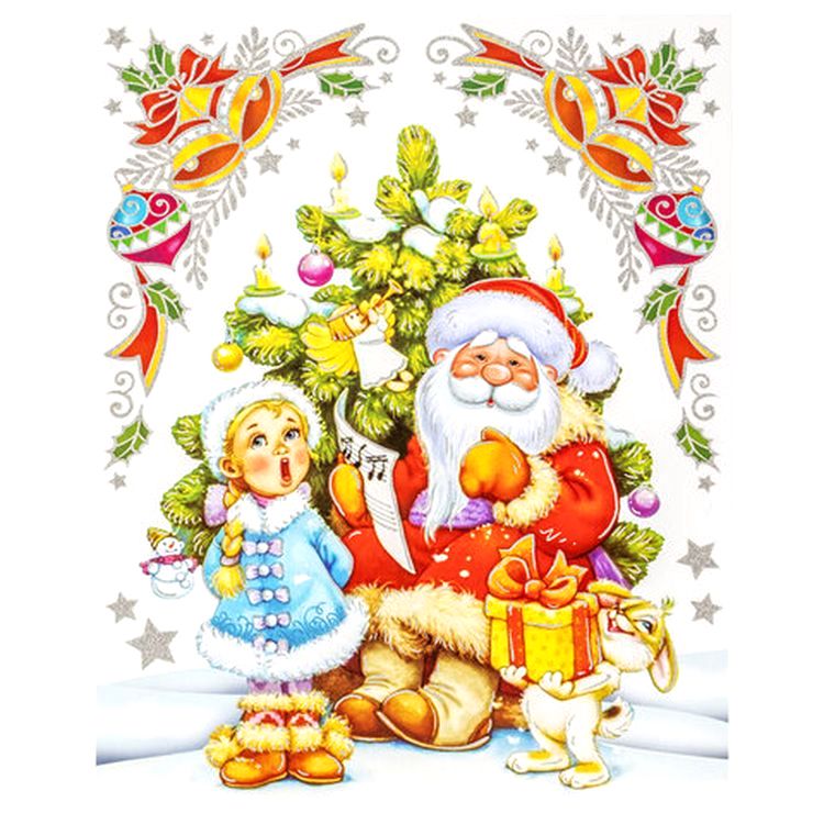 Украшение для окон и стекла «Дед Мороз и Снегурочка» — картинка 2