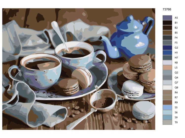 Картина по номерам «Кофе с пирожными» — картинка 2