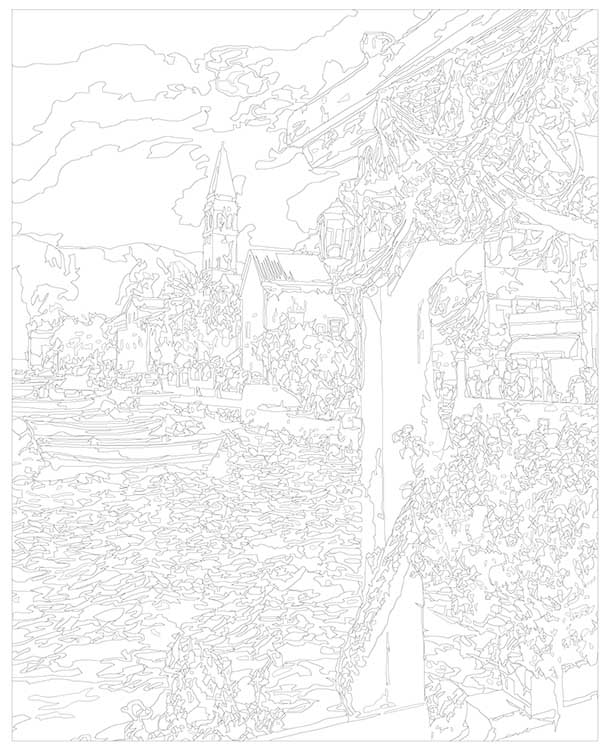 Картина по номерам «Курортный городок» — картинка 3