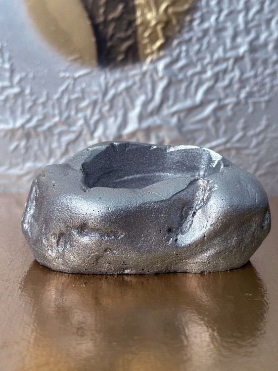 Силиконовый молд - Контейнер/подсвечник под камень, 9x7 см, 1 шт. — картинка 3