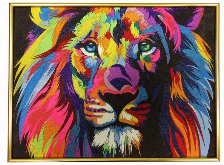 Картина цветным песком «Лев» — картинка 2