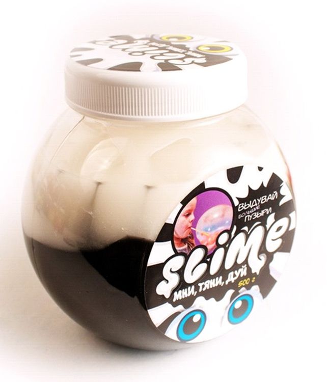 Лизун Slime «Mega Mix», черный белый — картинка 5