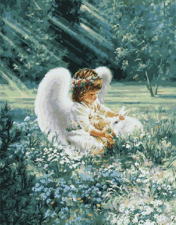 Картина по номерам «Ангелочек в лучах»