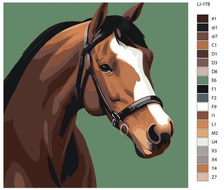 Картина по номерам «Лошадь на зеленом фоне» — картинка 2