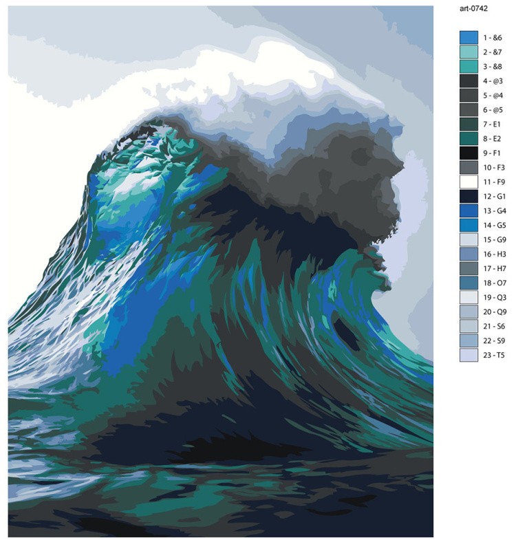 Картина по номерам Большая красивая волна на море — картинка 2