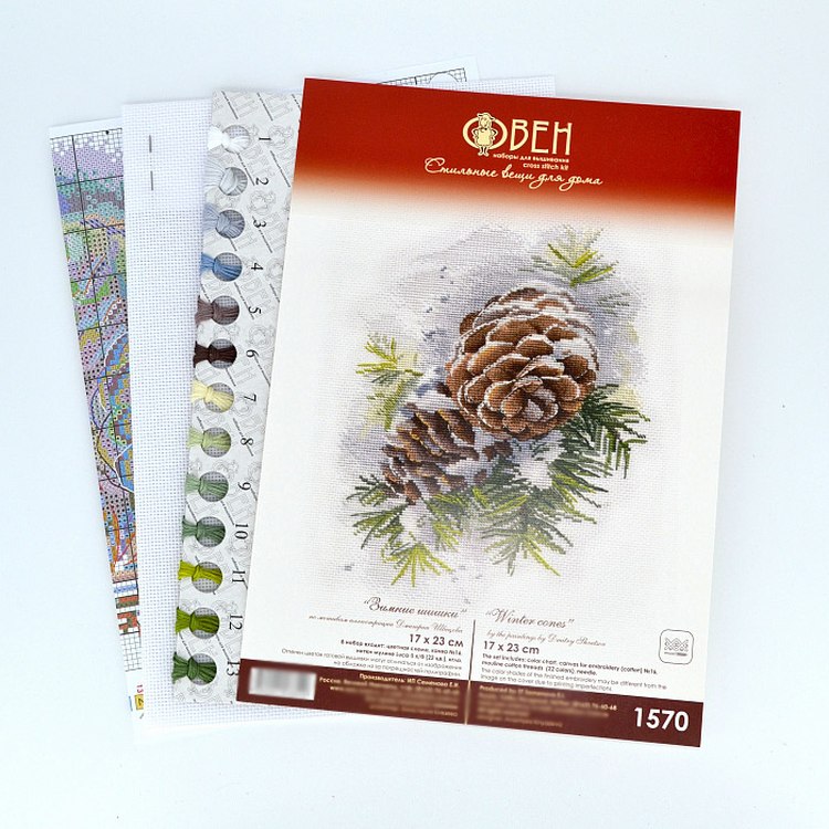 Набор для вышивания «Зимние шишки» — картинка 3