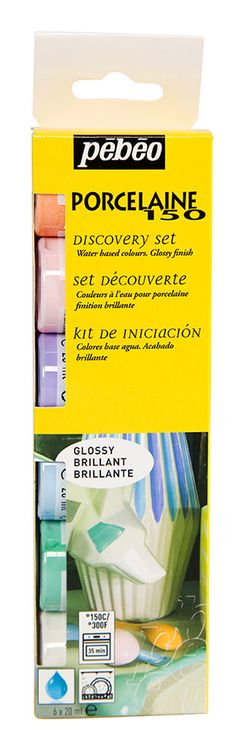 Набор красок по фарфору и керамике под обжиг пастельные Porcelaine 150, 6 шт. — картинка 2