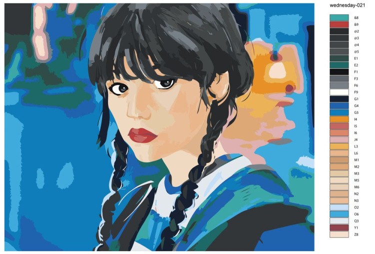 Картина по номерам «Wednesday Уэнсдей Аддамс: Арт 2» — картинка 3