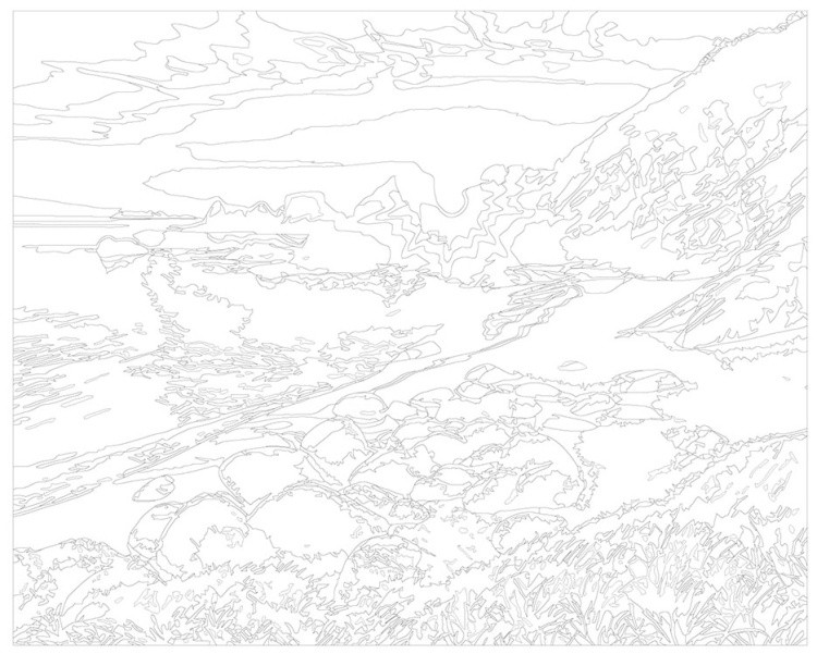 Картина по номерам «Природа: Пейзаж с берегом моря на закате 2» — картинка 3