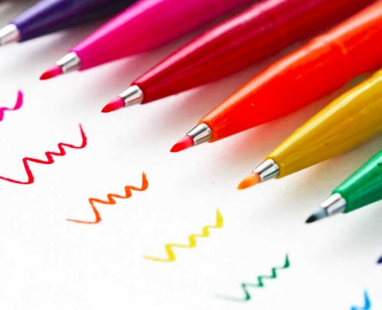 Фломастер-кисть Brush Sign Pen, 2 мм, цвет: оливковый, Pentel — картинка 6