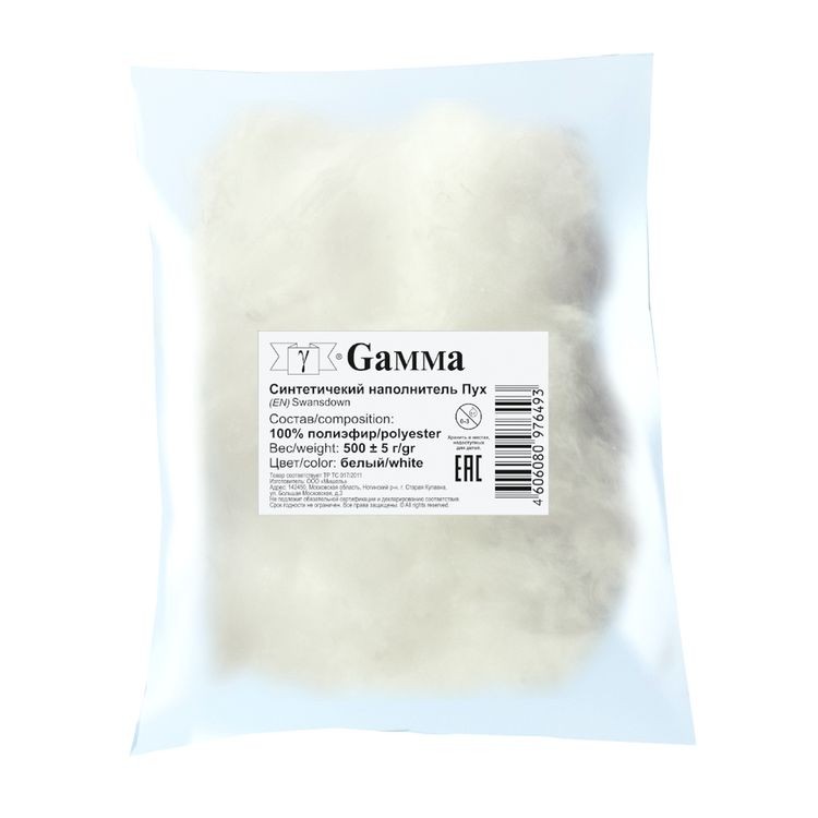 Синтетический наполнитель «Лебяжий пух», 100% полиэфир, 500 г ± 5 г, Gamma — картинка 2