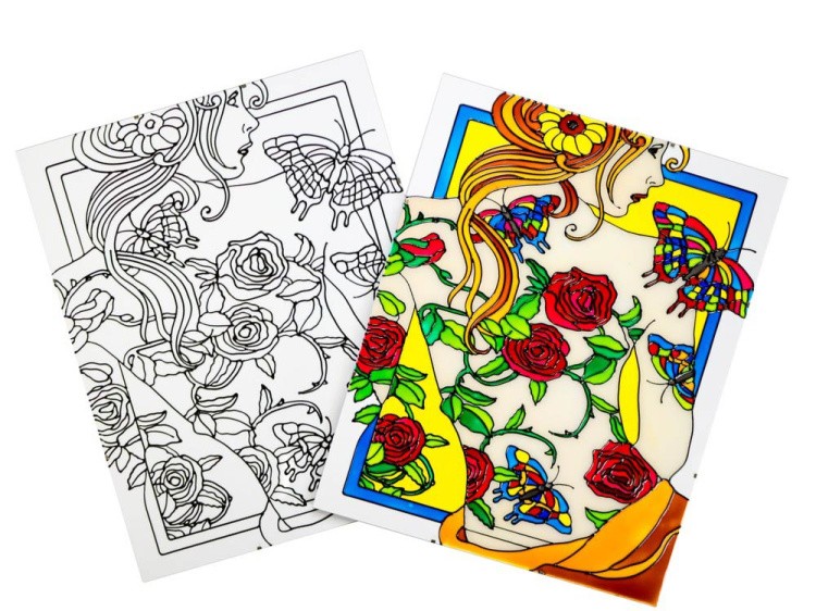 Витраж-раскраска «Бабочки» — картинка 3